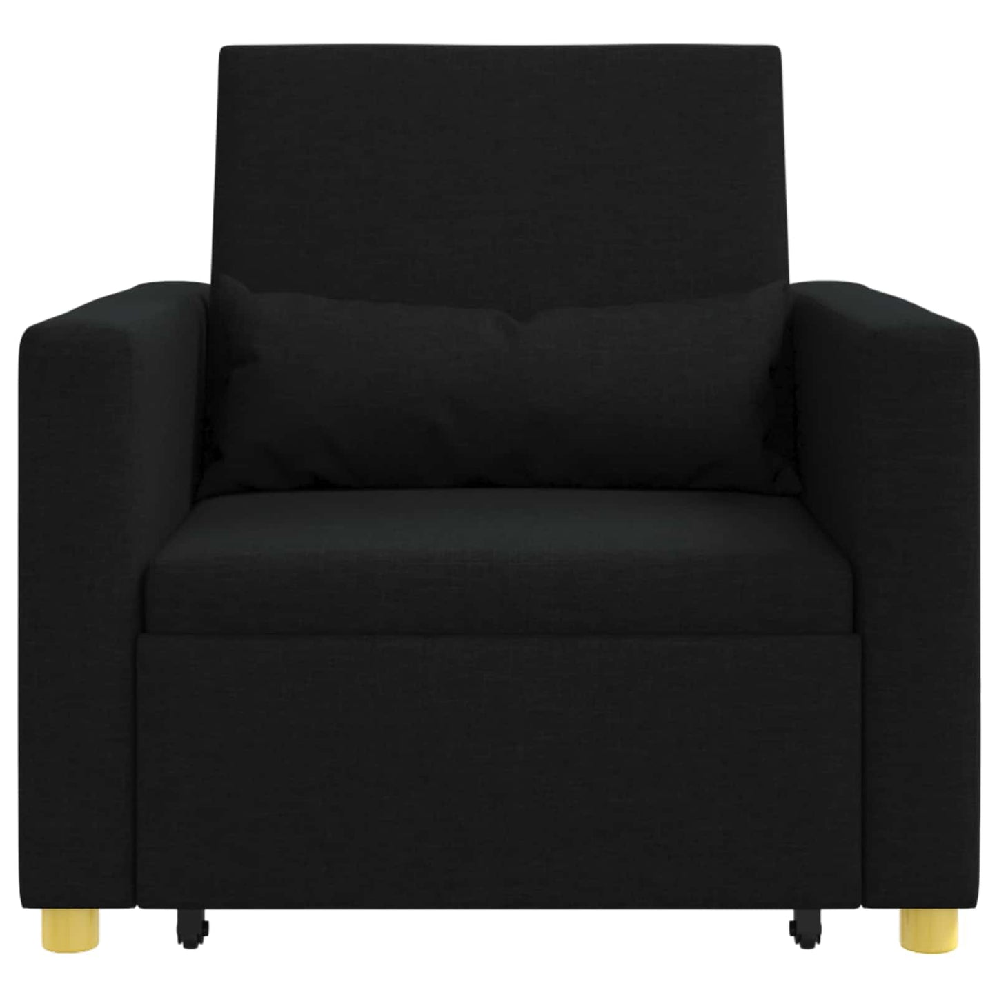 Utrækkelig sovesofa enkelt med hjul Sort 90 x 165 x 87 cm Stof