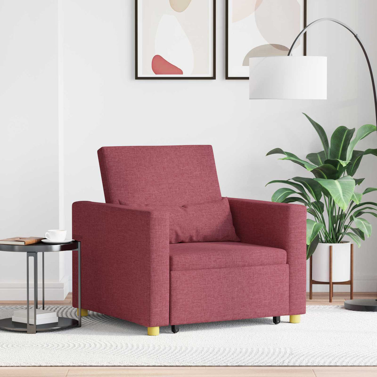 Utrækkelig sovesofa enkelt Vinrød 90 x 165 x 87 cm Stof