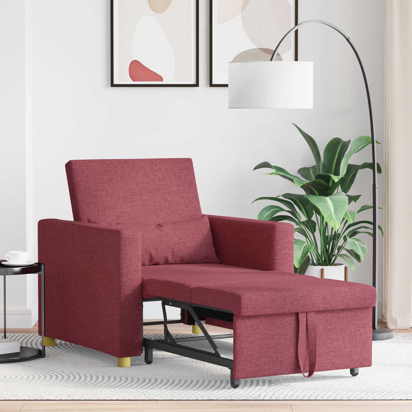 Utrækkelig sovesofa enkelt Vinrød 90 x 165 x 87 cm Stof