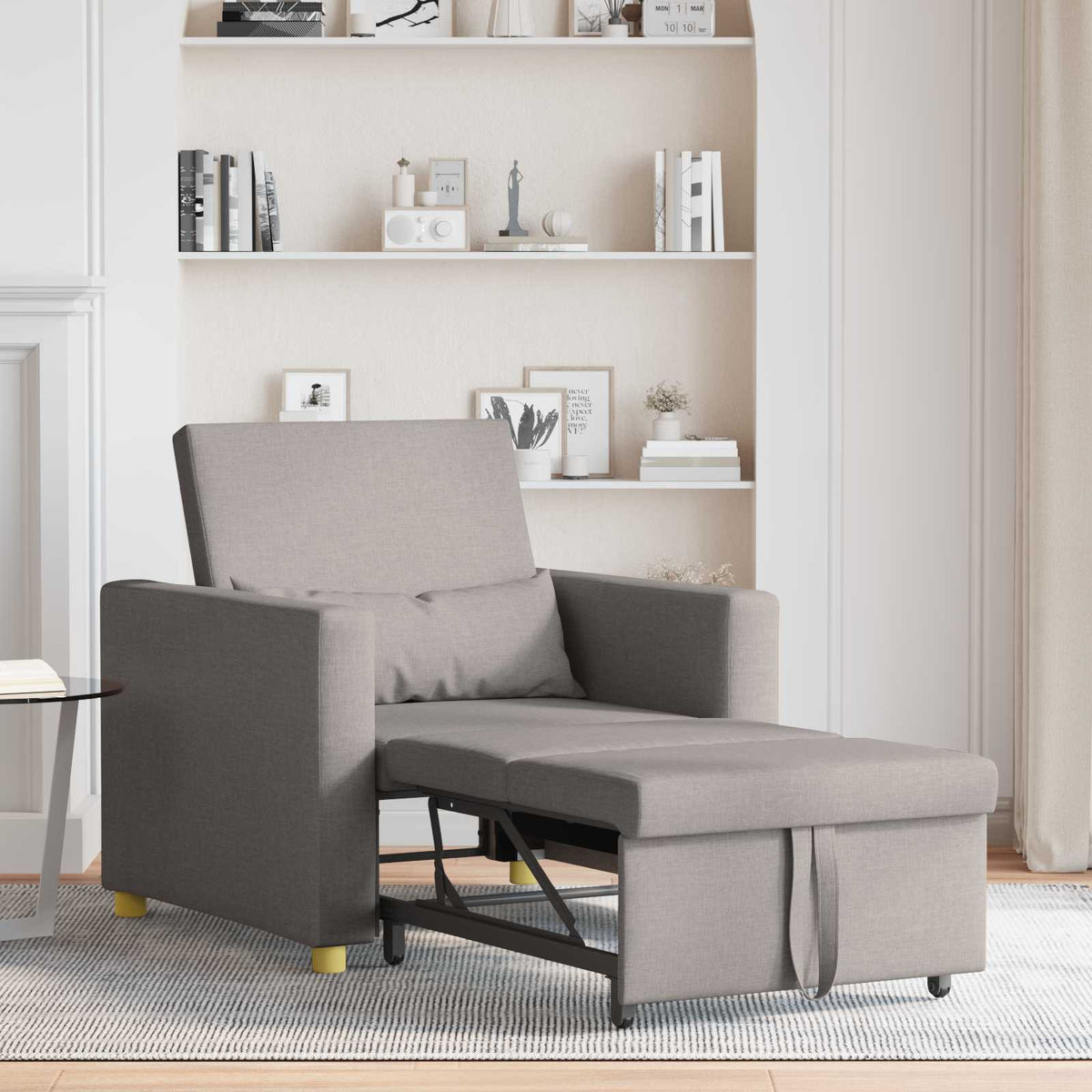Utrækkelig sovesofa enkelt Gråbrun Stof