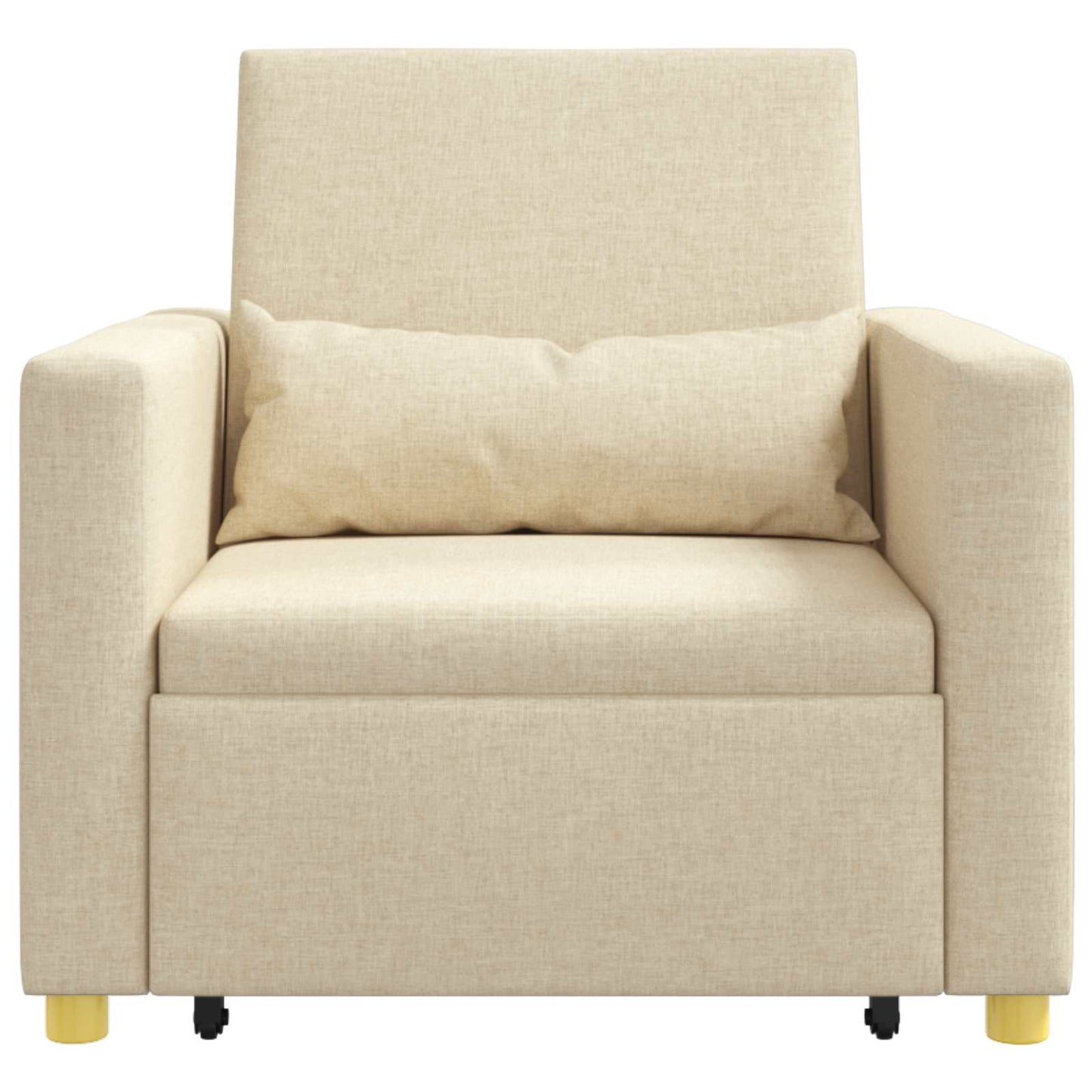 Utrækkelig sovesofa enkelt med hjul Creme 90 x 165 x 87 cm Stof