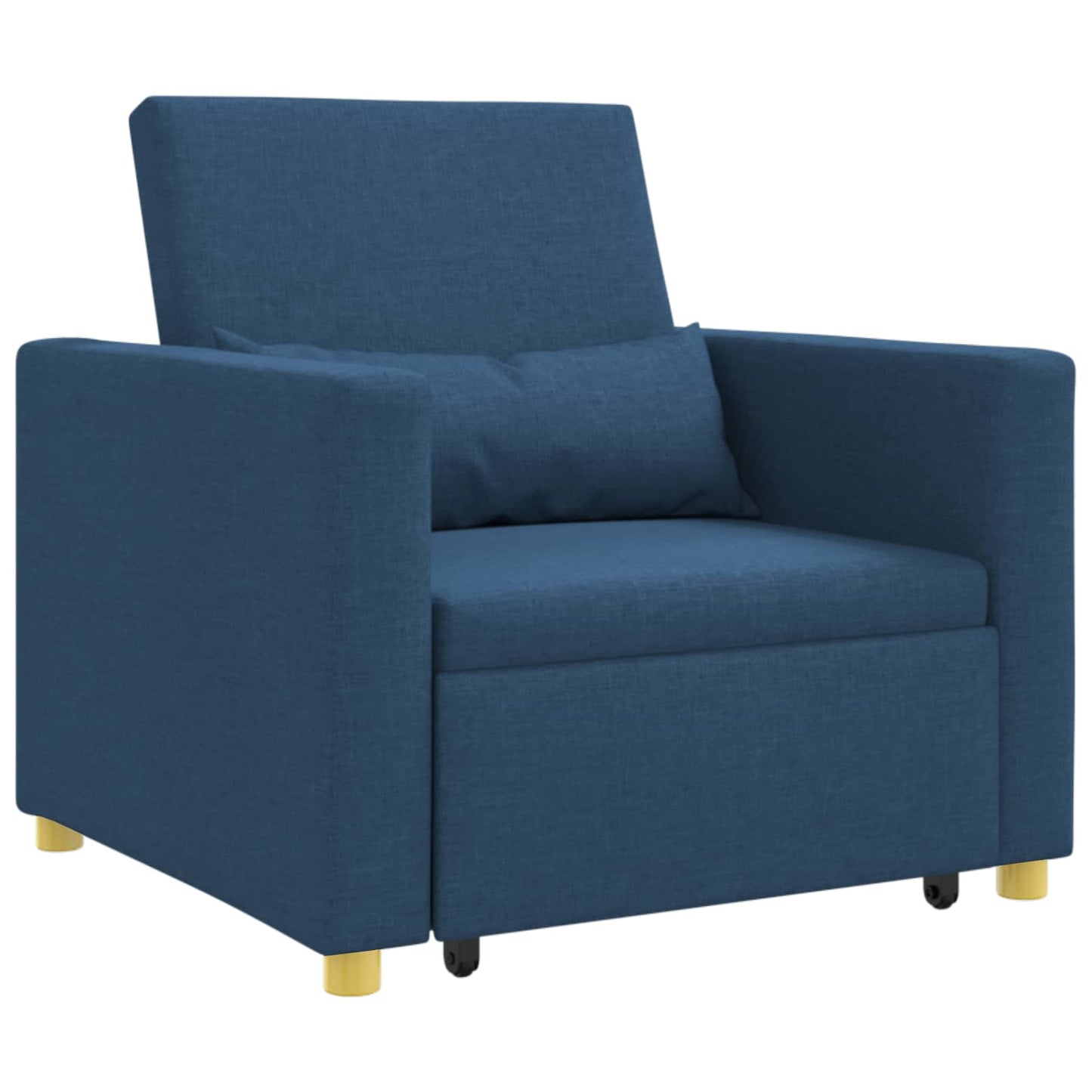 Utrækkelig sovesofa enkelt med hjul Blå 90 x 165 x 87 cm Stof