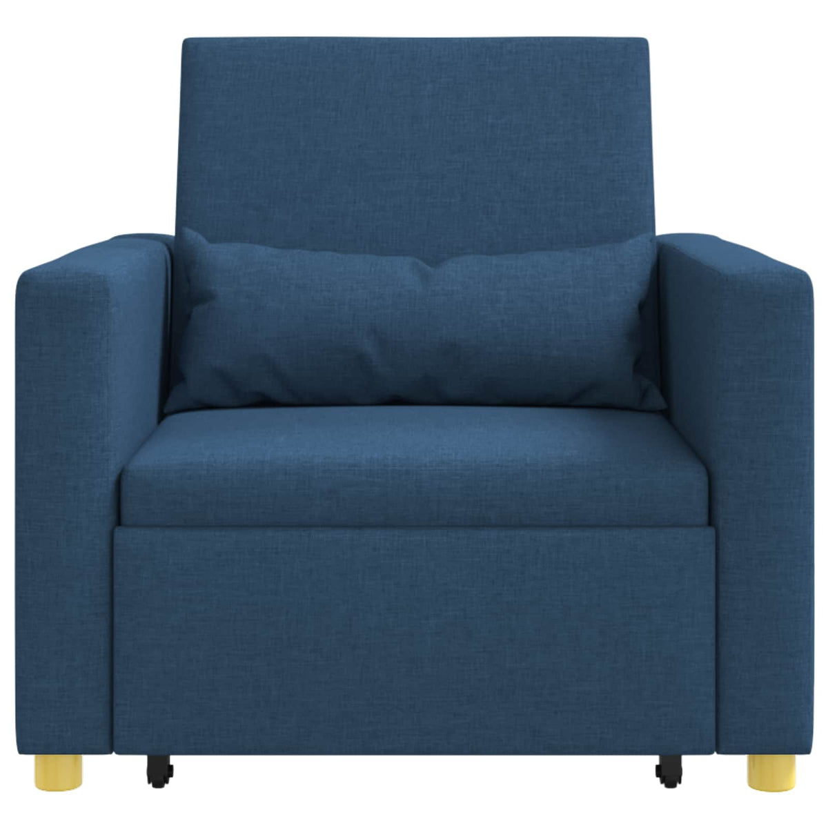 Utrækkelig sovesofa enkelt med hjul Blå 90 x 165 x 87 cm Stof