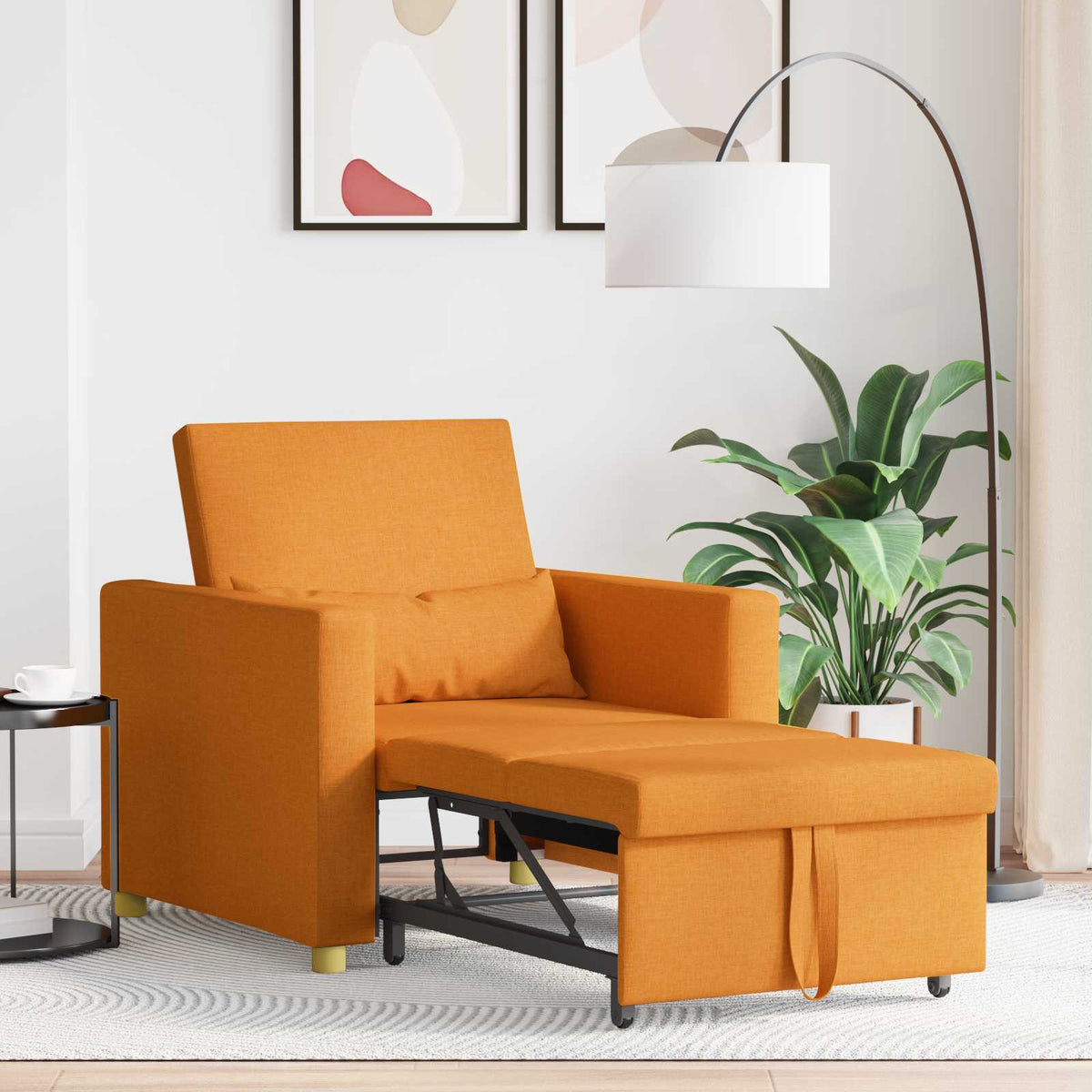Utrækkelig sovesofa enkelt Mørkegul 90 x 165 x 87 cm Stof