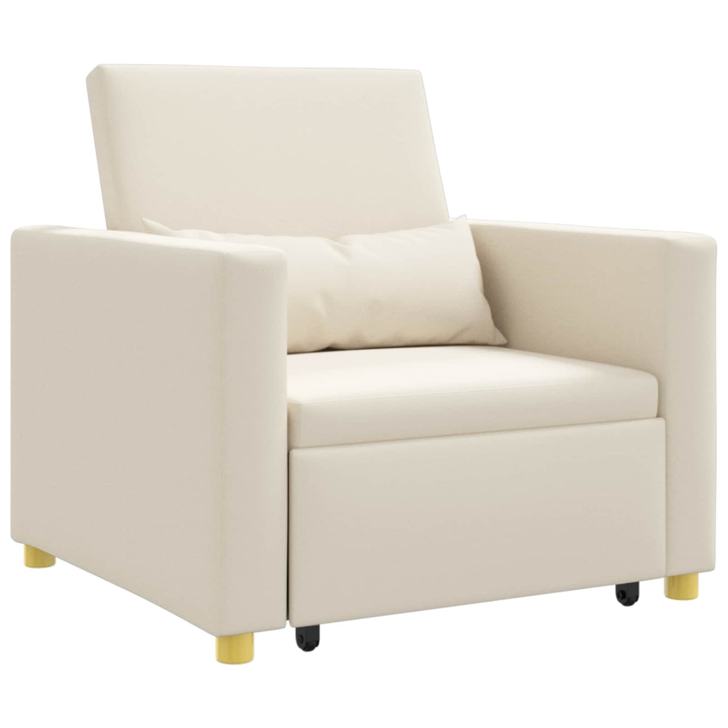 Utrækkelig sovesofa enkelt Cremehvid 90 x 165 x 87 cm Stof