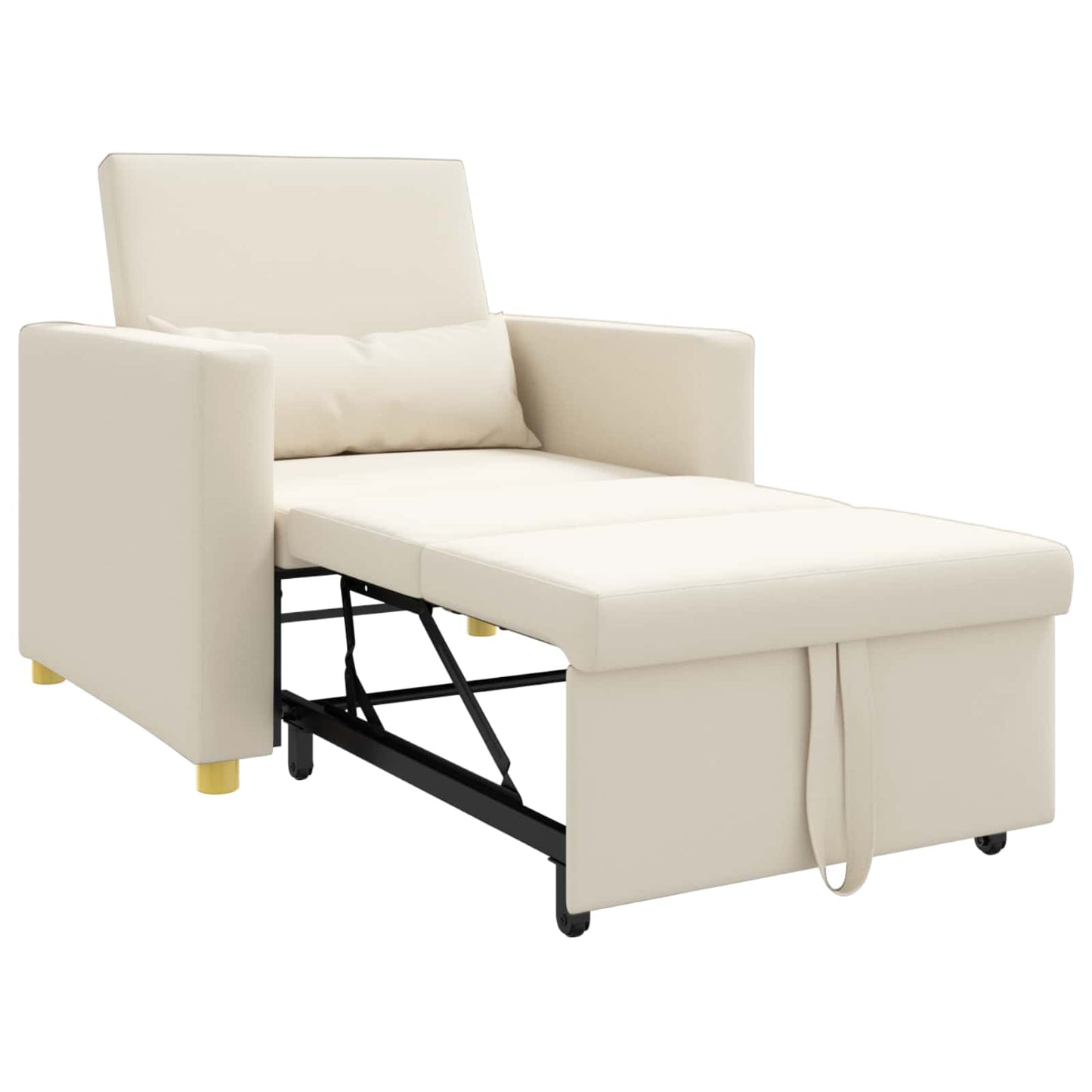 Utrækkelig sovesofa enkelt Cremehvid 90 x 165 x 87 cm Stof