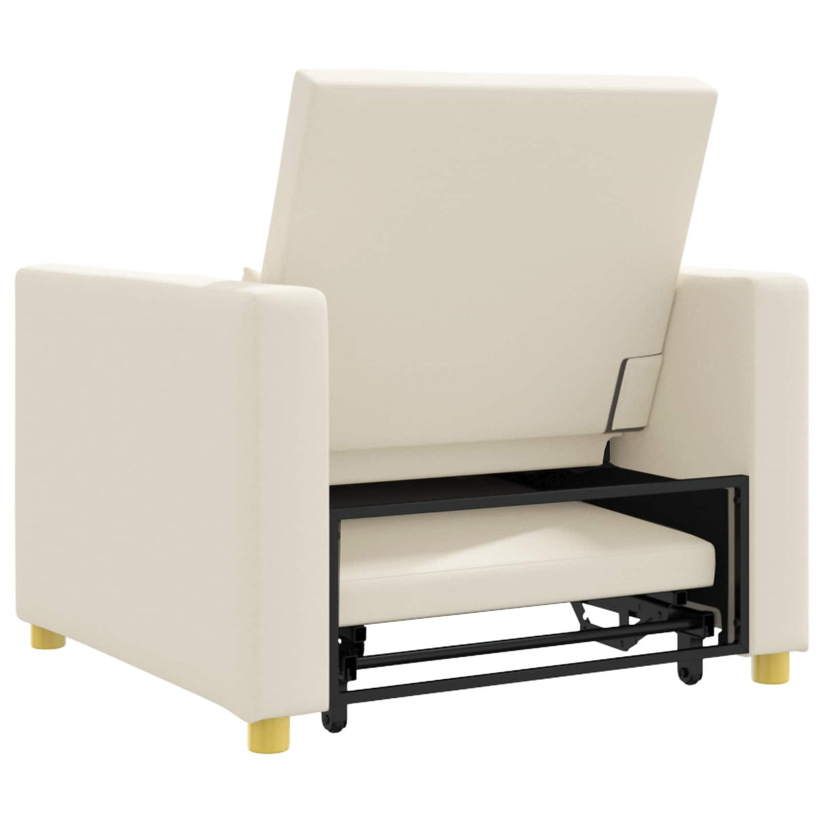 Utrækkelig sovesofa enkelt Cremehvid 90 x 165 x 87 cm Stof