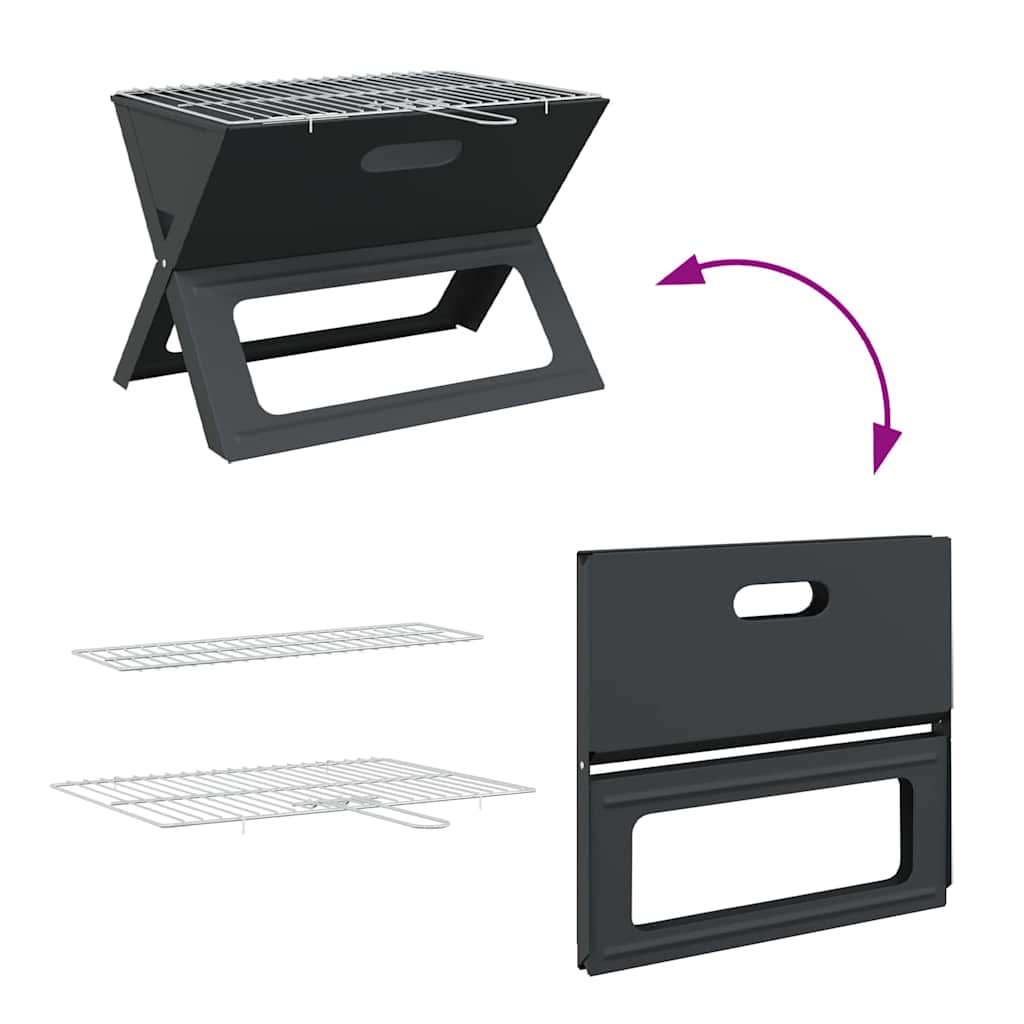 Udendørs grill 46 x 31 x 31 cm Stål Sort
