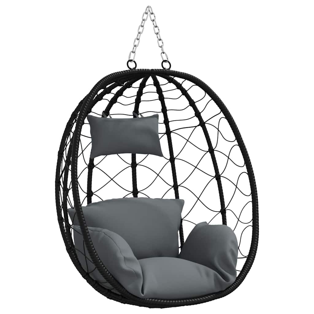 Hængende æggestol polyrattan 91 x 54,5 x 107 cm Antracit