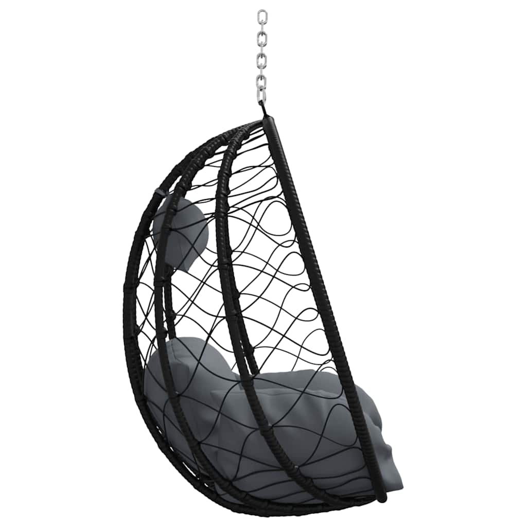 Hængende æggestol polyrattan 91 x 54,5 x 107 cm Antracit