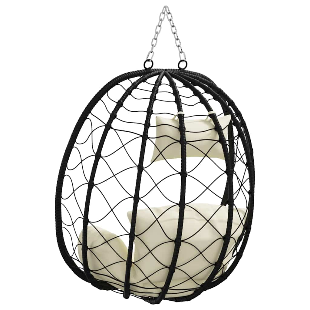 Hængende æggestol polyrattan 91 x 54,5 x 107 cm Cremehvid