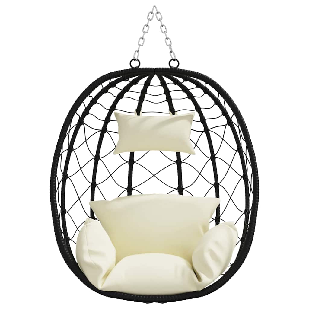 Hængende æggestol polyrattan 91 x 54,5 x 107 cm Cremehvid