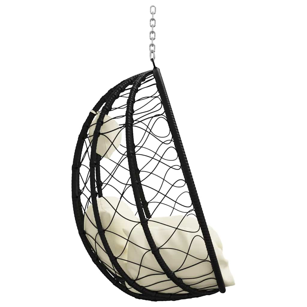 Hængende æggestol polyrattan 91 x 54,5 x 107 cm Cremehvid