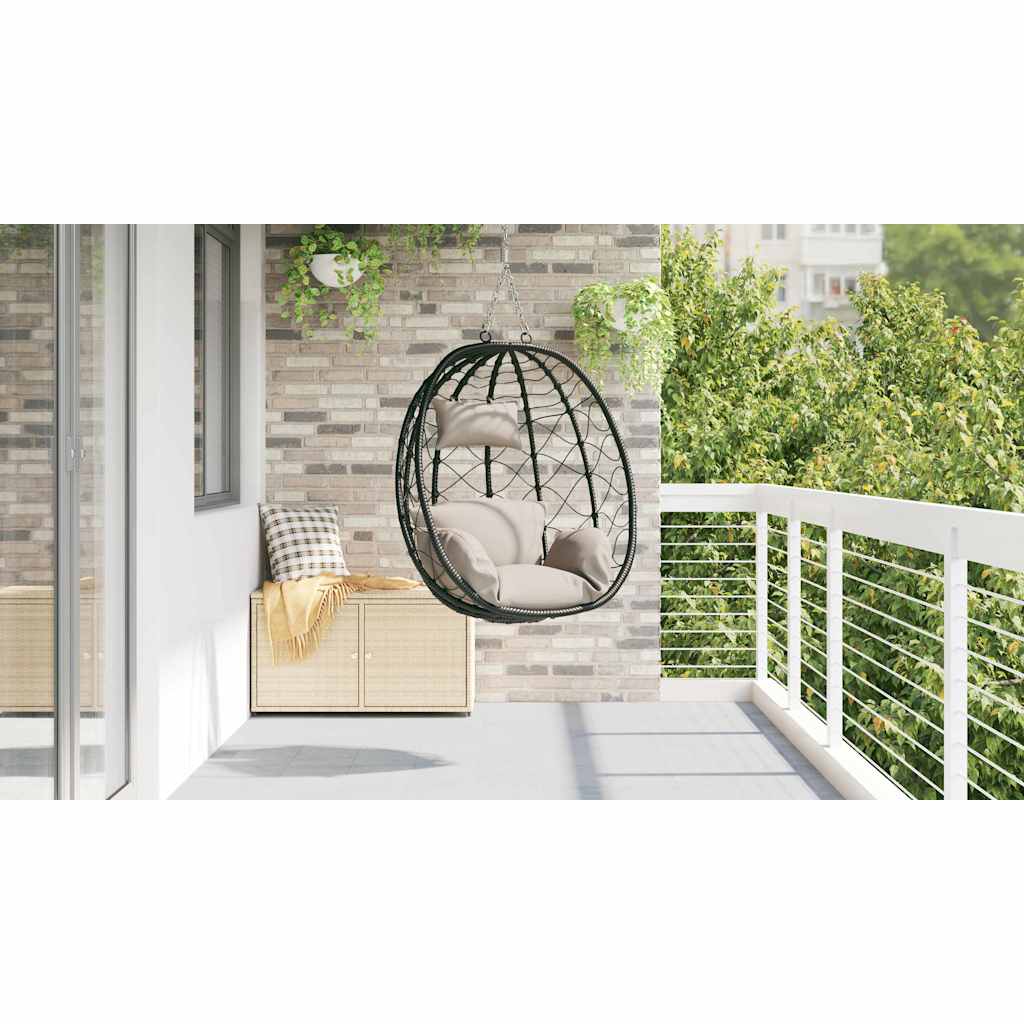 Hængende æggestol polyrattan 91,5 x 54,5 x 107 cm Gråbrun