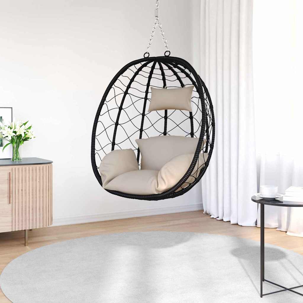 Hængende æggestol polyrattan 91,5 x 54,5 x 107 cm Gråbrun