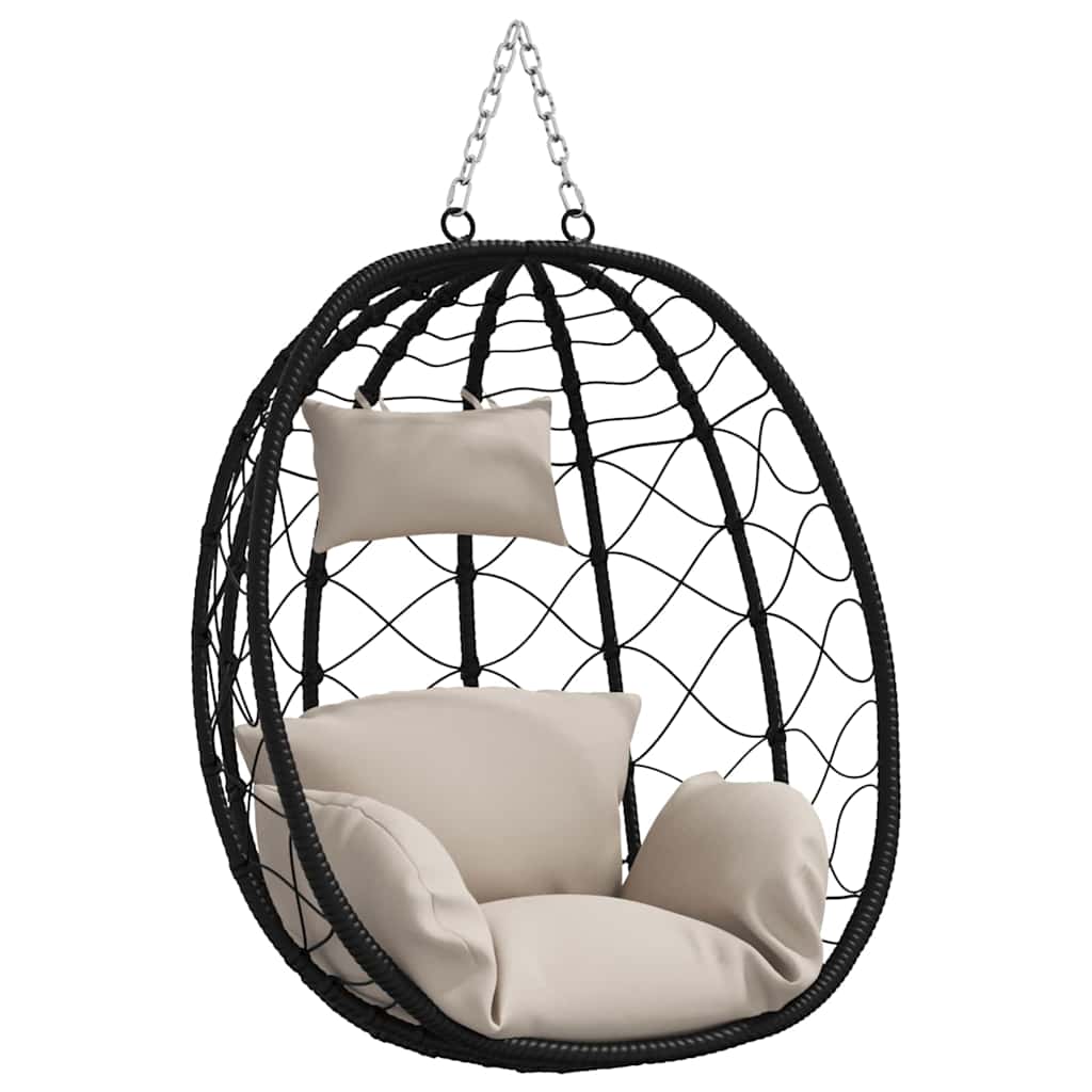 Hængende æggestol polyrattan 91,5 x 54,5 x 107 cm Gråbrun