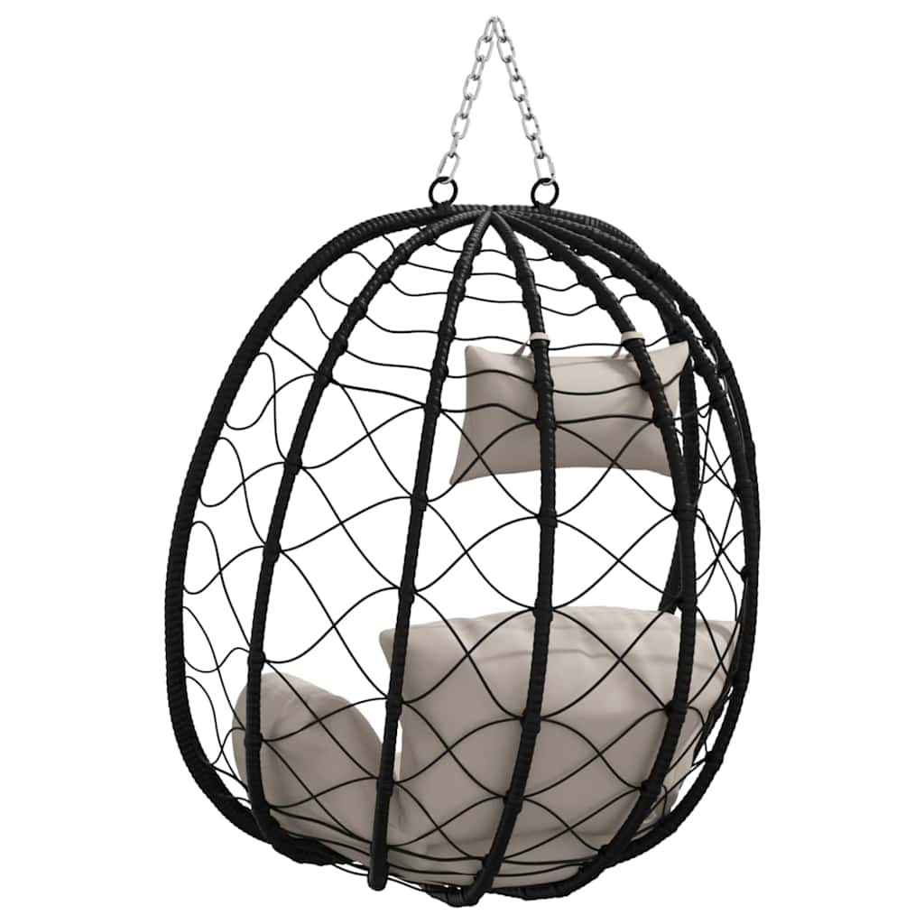 Hængende æggestol polyrattan 91,5 x 54,5 x 107 cm Gråbrun