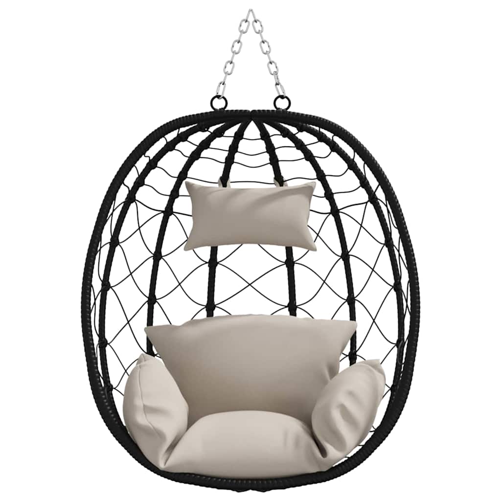 Hængende æggestol polyrattan 91,5 x 54,5 x 107 cm Gråbrun