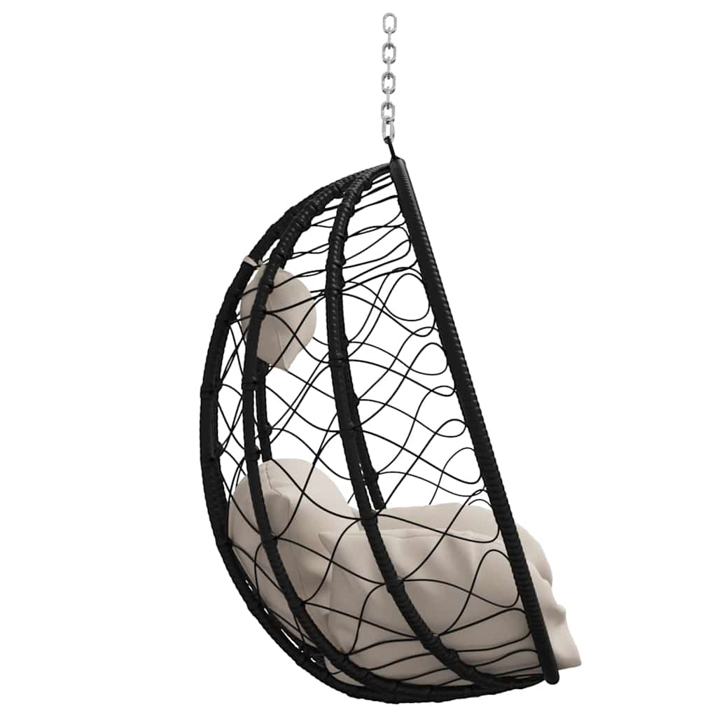 Hængende æggestol polyrattan 91,5 x 54,5 x 107 cm Gråbrun