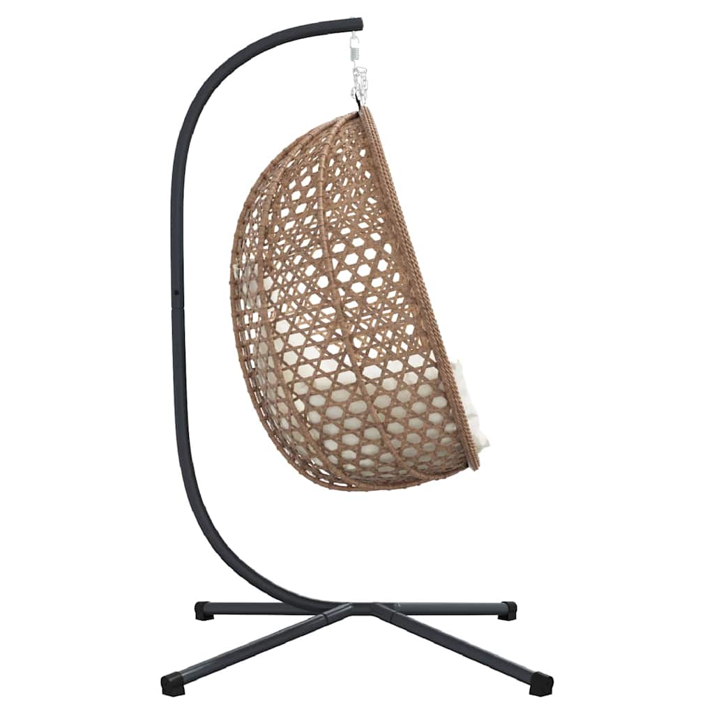Hængende æggestol polyrattan 104 x 100 x 191 cm Lys fløde
