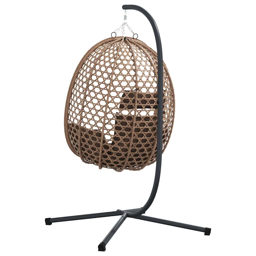 Hængende æggestol polyrattan 104 x 100 x 191 cm Brun