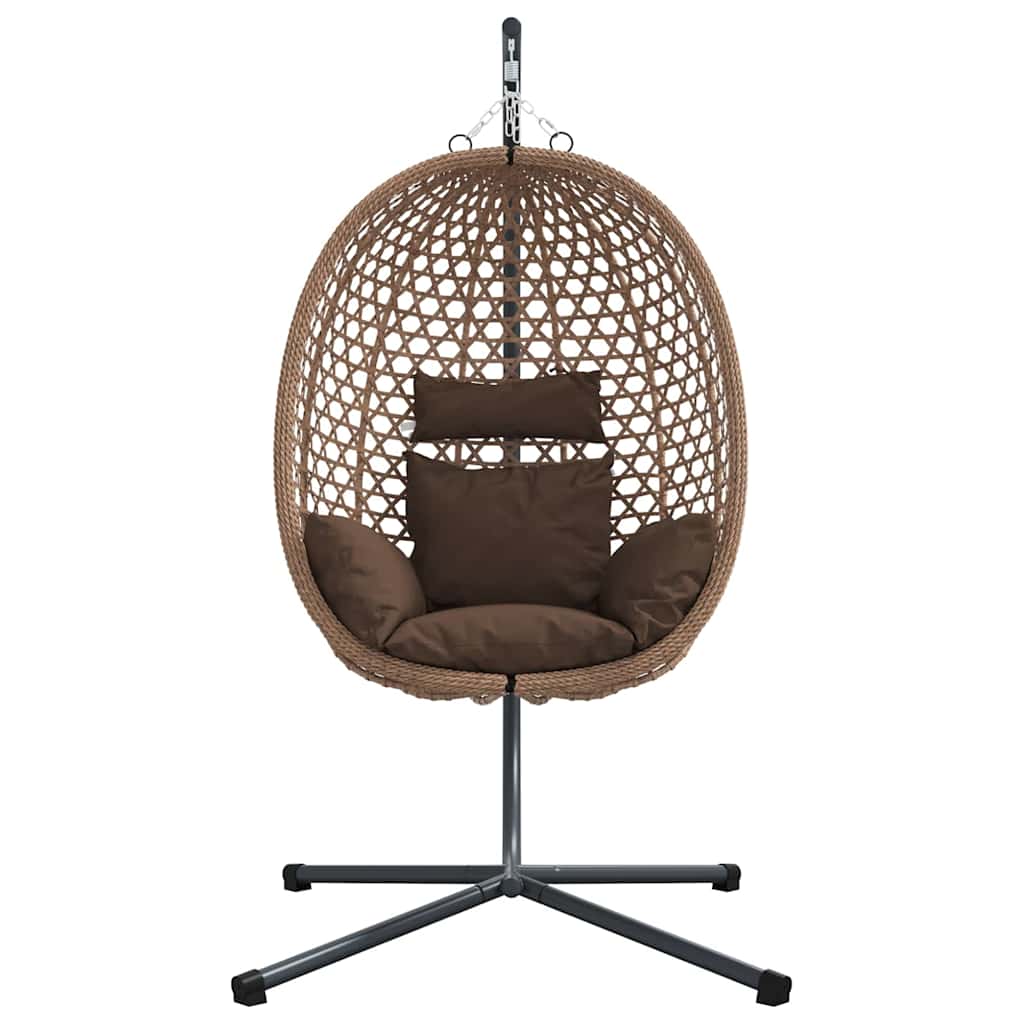 Hængende æggestol polyrattan 104 x 100 x 191 cm Brun