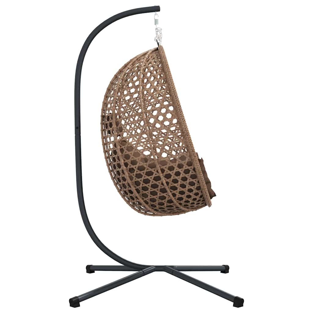 Hængende æggestol polyrattan 104 x 100 x 191 cm Brun