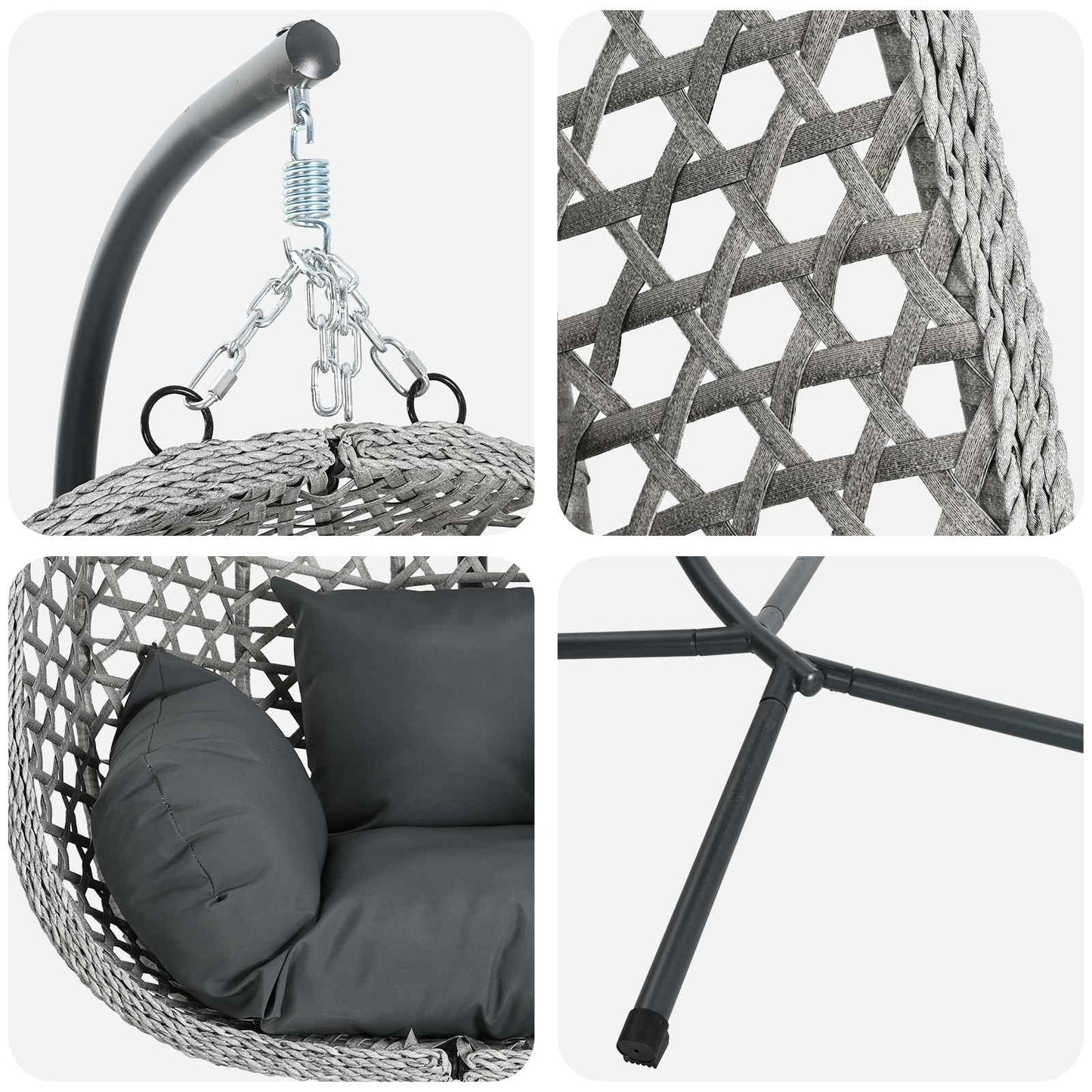 Hængende æggestol polyrattan 104 x 100 x 191 cm