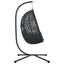 Hængende æggestol polyrattan 104 x 100 x 191 cm Sort