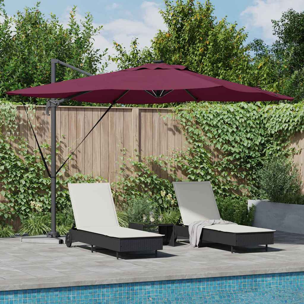 Parasol Bordeaux Rød 286 x 284 x 270 cm Aluminium og Polyester