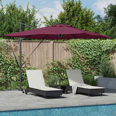 Parasol Bordeaux Rød 286 x 284 x 270 cm Aluminium og Polyester