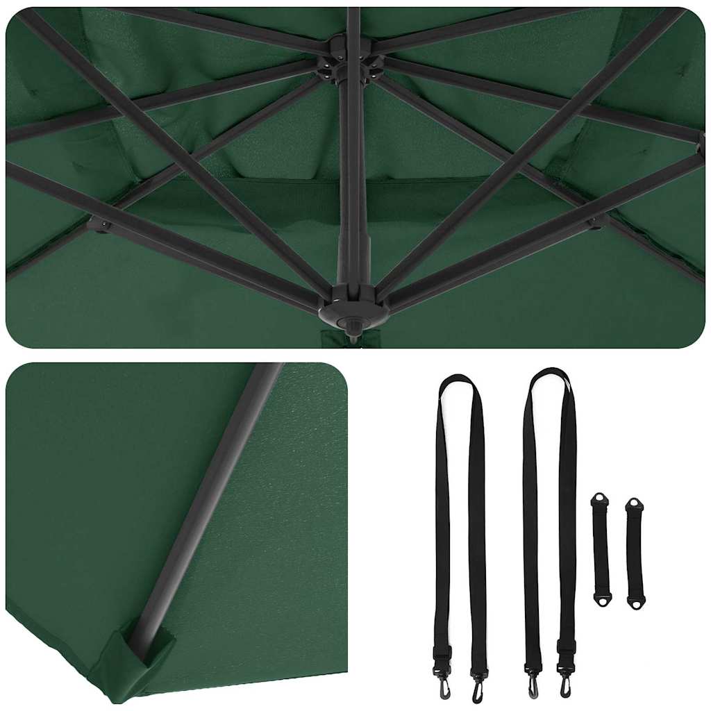 Roma Parasol Grøn 286 x 284 x 265 cm Aluminium og Polyester