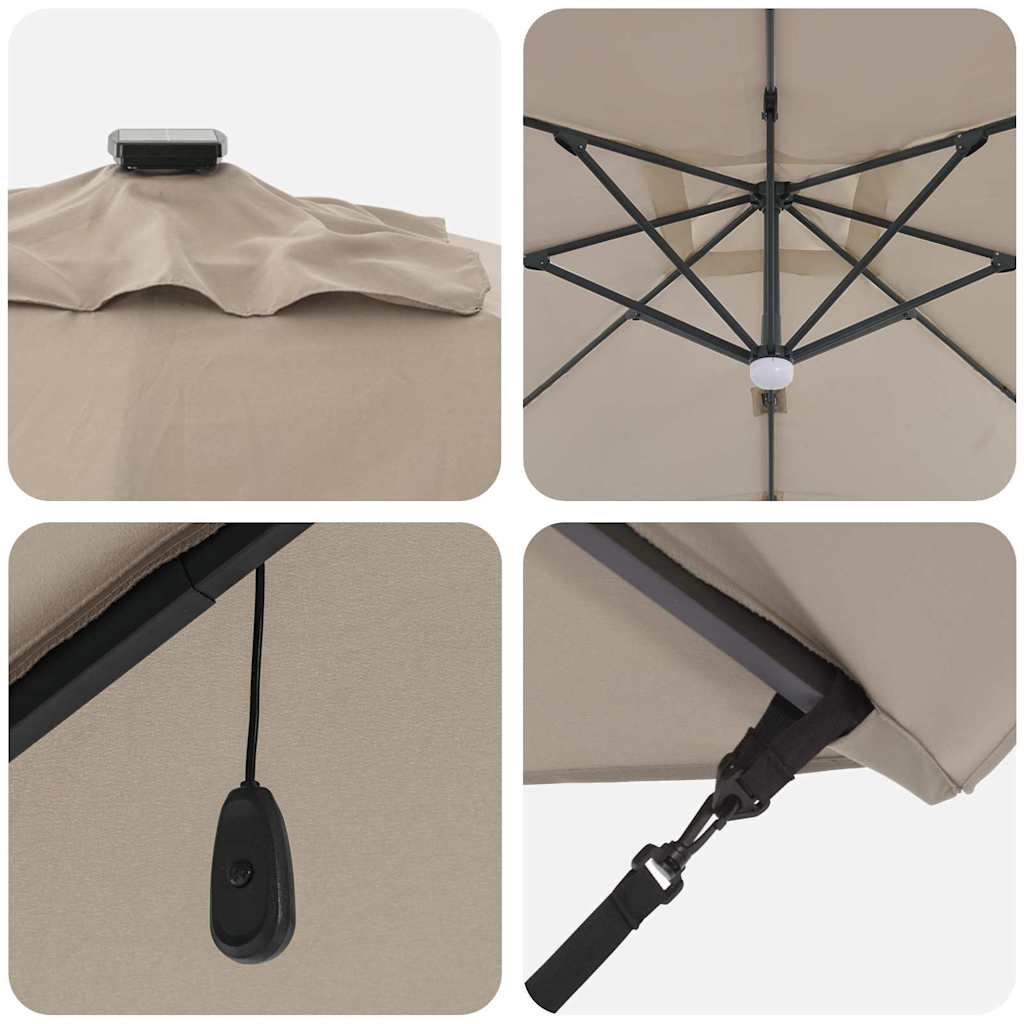 Roma Parasol 286 x 284 x 270 cm Aluminium og Polyester