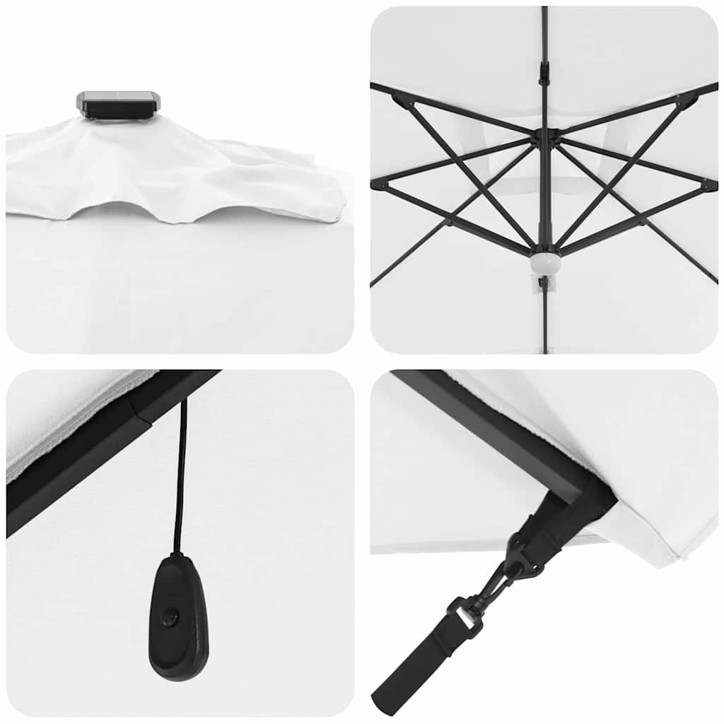 Parasol Sandfarvet 351 x 250 x 253 cm Polyester og Aluminium