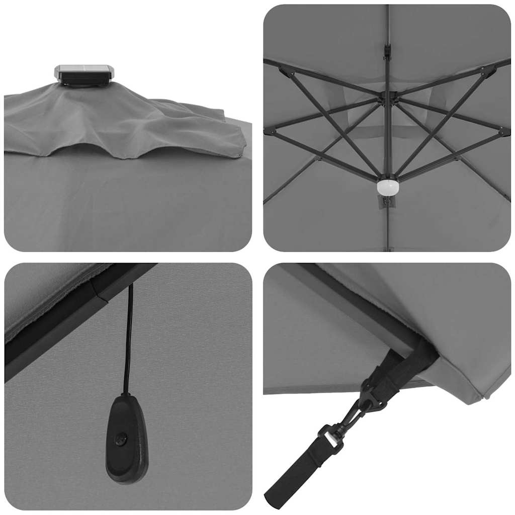Parasol Antracit 351 x 250 x 253 cm Polyester og Aluminium