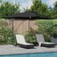 Parasol Sort 351 x 250 x 253 cm Polyester og Aluminium