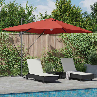 Parasol Terrakotta 351 x 250 x 253 cm Polyester og Aluminium