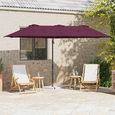 Parasol Bordeaux Rød 372 x 198 x 243 cm Polyester og Aluminium