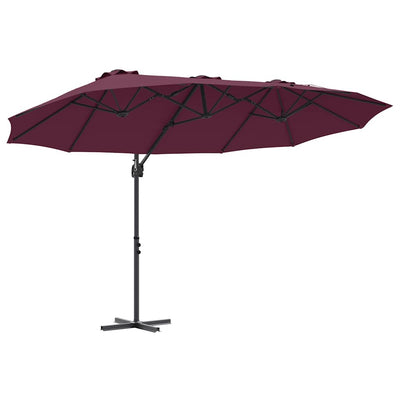 Parasol Bordeaux Rød 372 x 198 x 243 cm Polyester og Aluminium