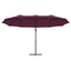 Parasol Bordeaux Rød 372 x 198 x 243 cm Polyester og Aluminium