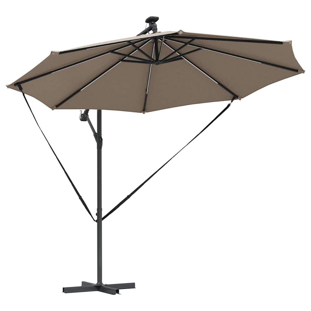 Parasol 294 x 294 x 248 cm Polyester og Aluminium Gråbrun