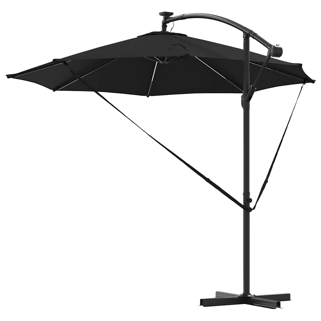 Parasol 294 x 294 x 248 cm Polyester og Aluminium Sort