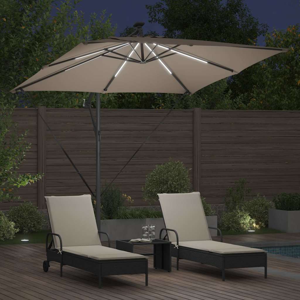 Parasol 249 x 249 x 250 cm Polyester og Aluminium Gråbrun