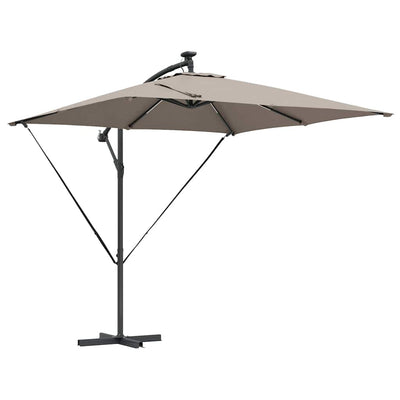 Parasol 249 x 249 x 250 cm Polyester og Aluminium Gråbrun