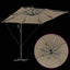 Parasol 249 x 249 x 250 cm Polyester og Aluminium Gråbrun