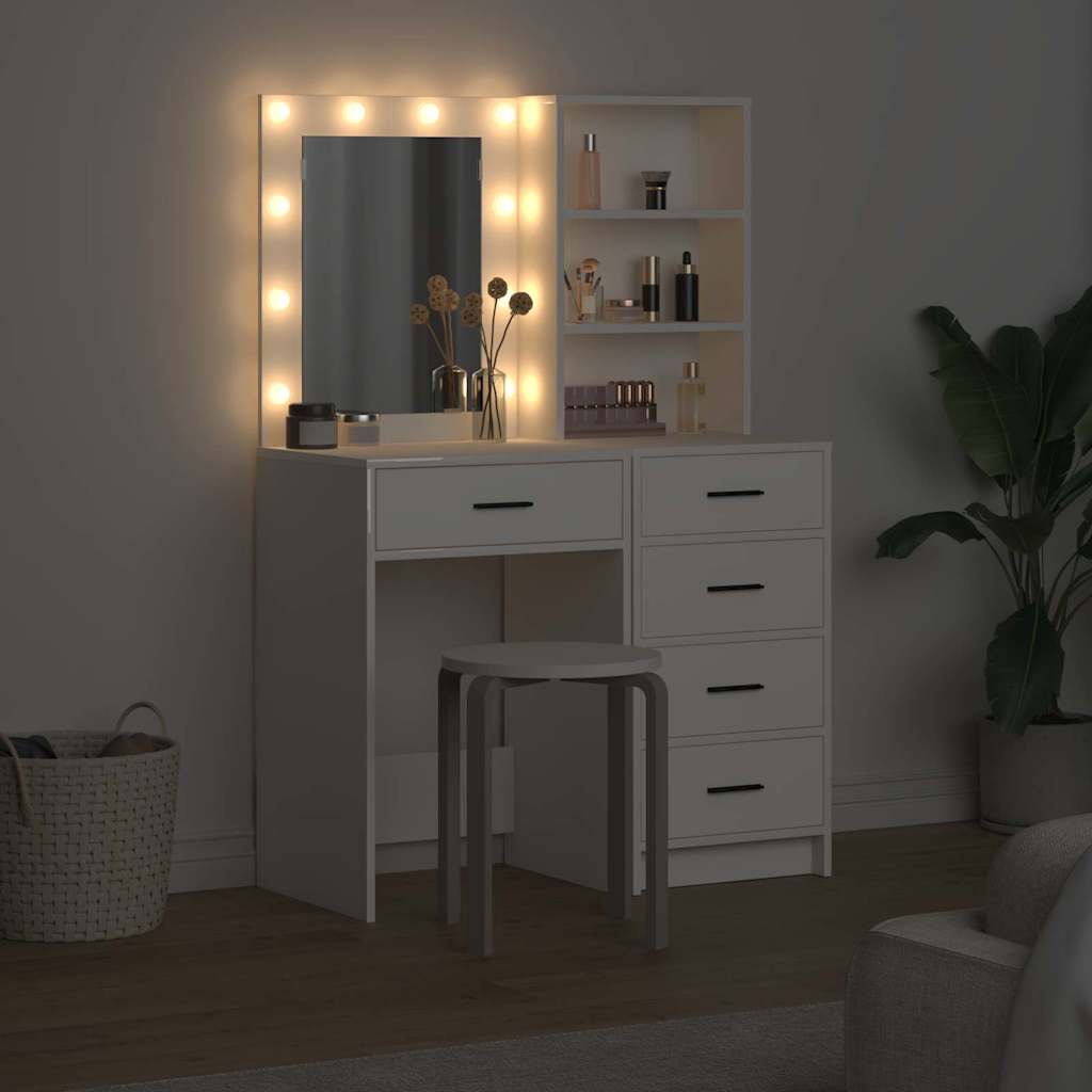 Klædeskab 2 stk. Hvid 50 x 41 x 135 cm Konstrueret træ
