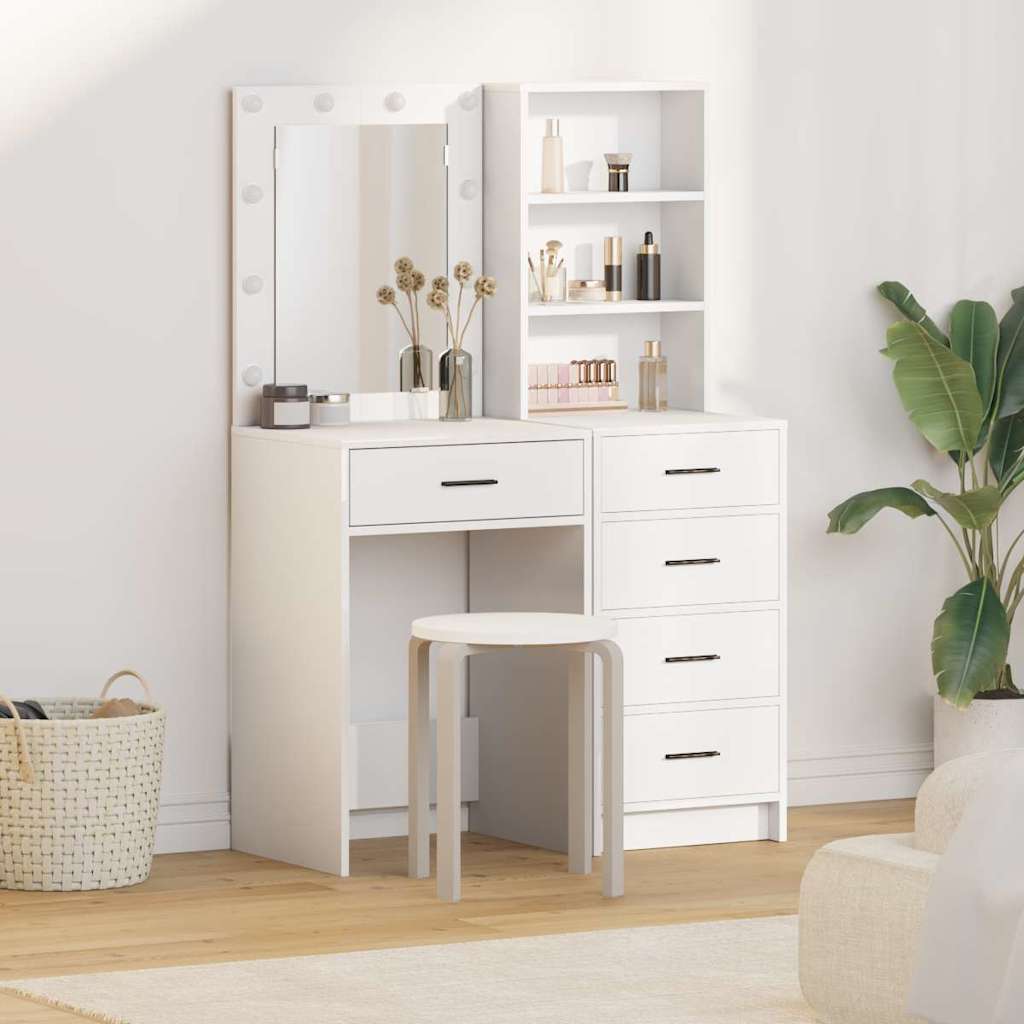 Klædeskab 2 stk. Hvid 50 x 41 x 135 cm Konstrueret træ