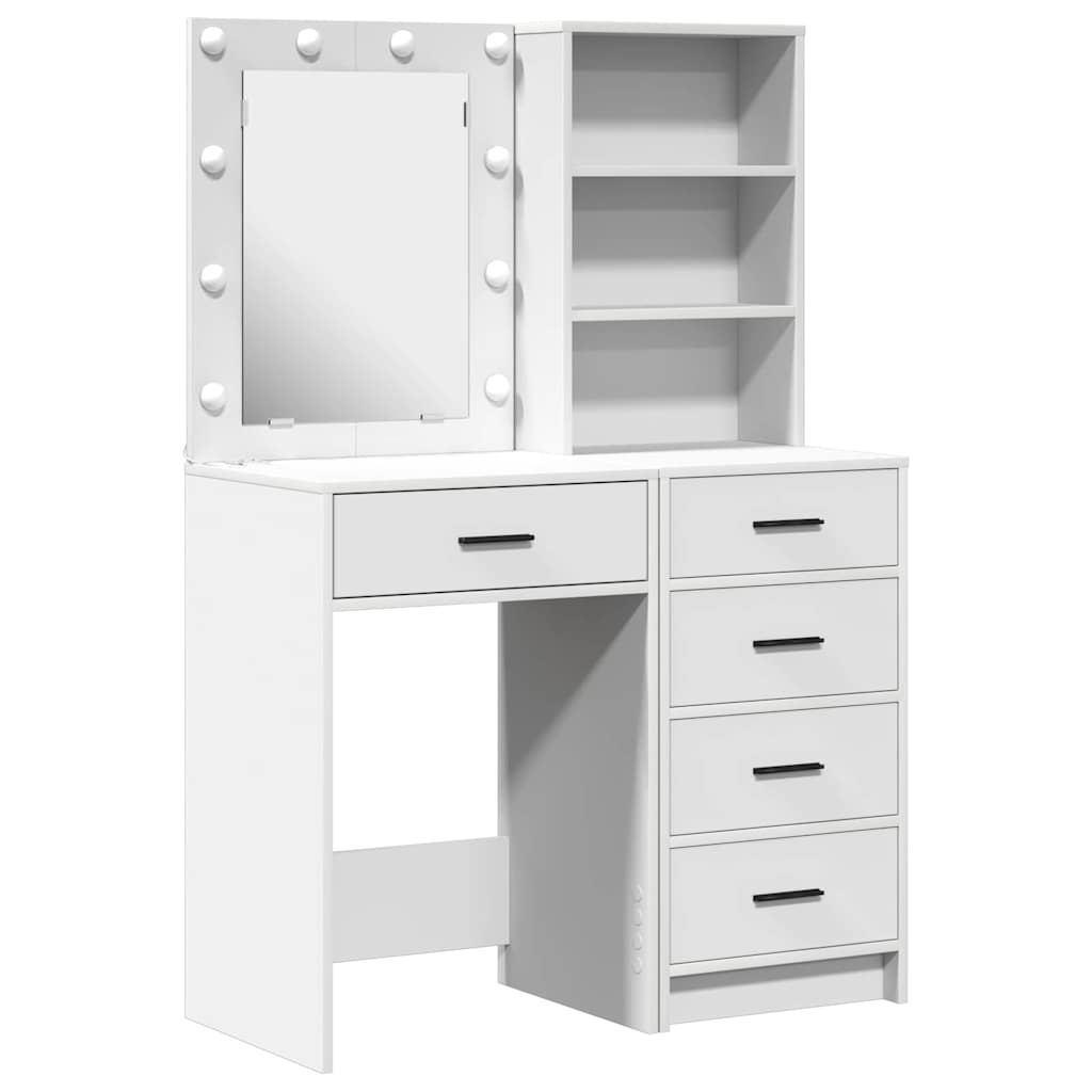Klædeskab 2 stk. Hvid 50 x 41 x 135 cm Konstrueret træ