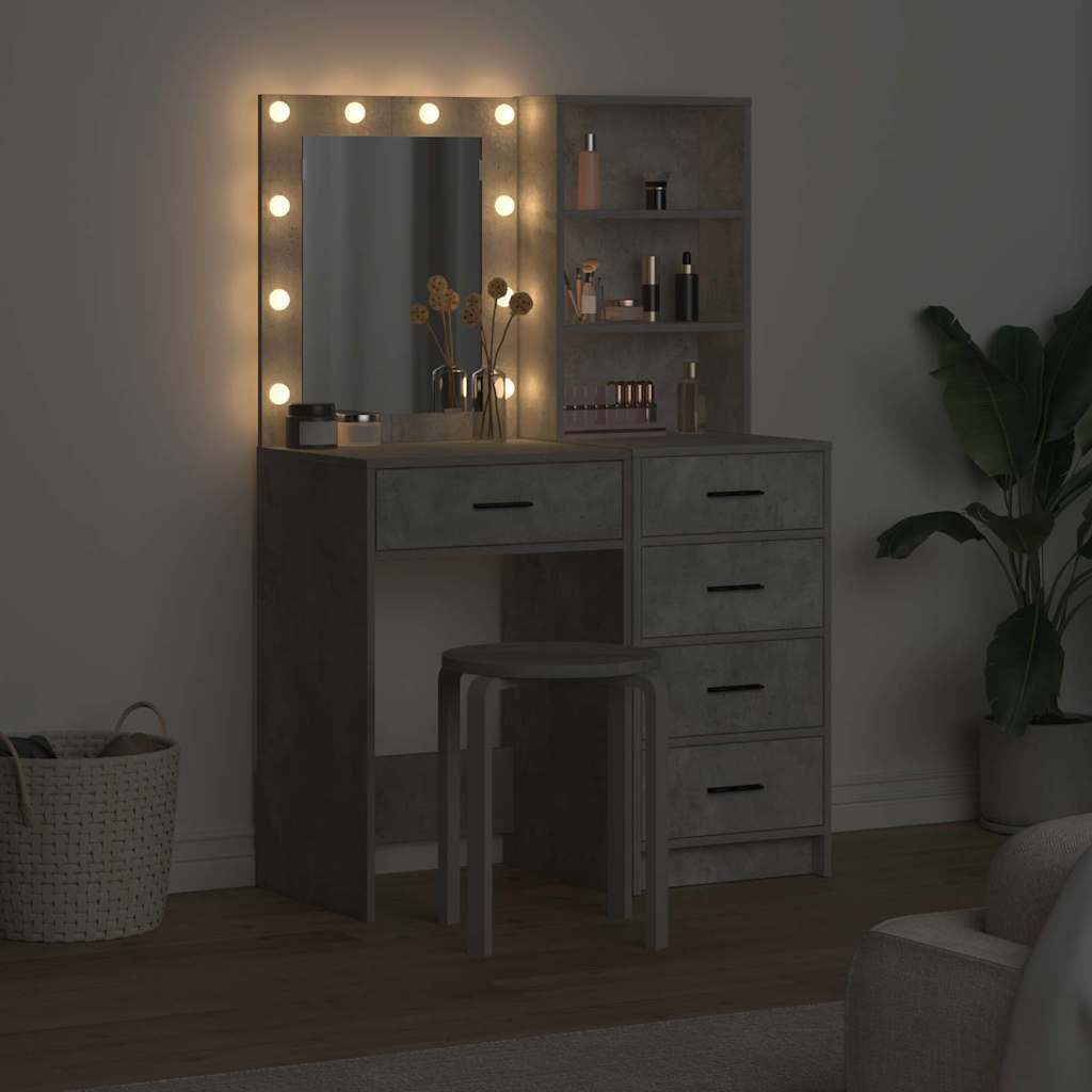 Klædeskab 2 stk. Grå 50 x 41 x 135 cm Konstrueret træ
