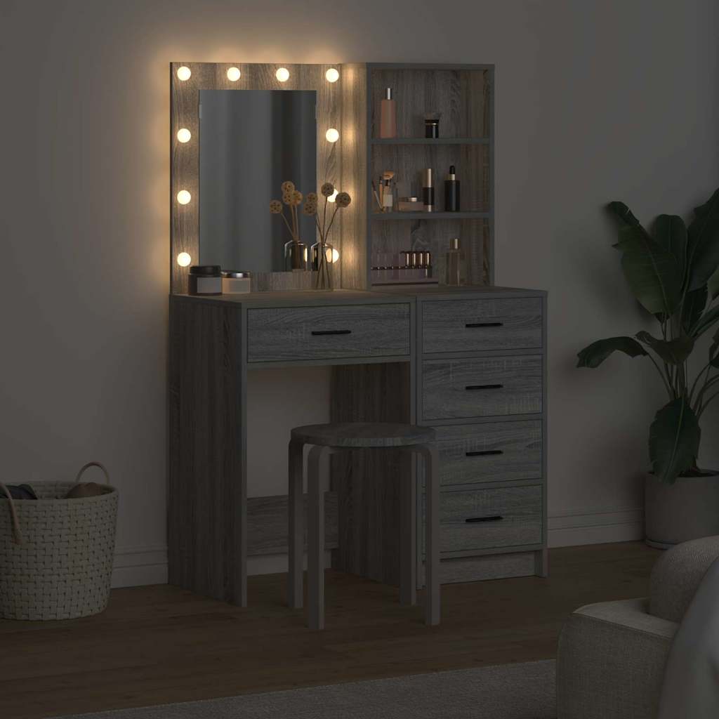Klædeskab 2 stk. Grå 50 x 41 x 135 cm Konstrueret træ